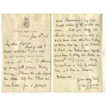 William Gilbert Grace. Gloucestershire & England 1865-1908. Two page handwritten letter, on