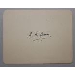 Reginald Herbert Spooner. Lancashire & England 1899-1921. Excellent ink signature of Spooner to