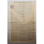 The London Evening Post'. Early and original four page newspaper for 3rd to 5th July 1746, printed