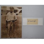 Herbert 'Bert' Ironmonger, Queensland & Australia 1909-1936. Excellent ink signature of Ironmonger