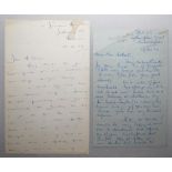 Wombwell Cricket Lovers' Society 1955-1983. Lancashire. Nine hand written and typed letters to