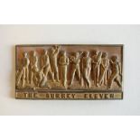 Victorian belt buckle. 'The Surrey Eleven'. Exquisite and rare large rectangular brass metal