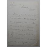 George Spencer-Churchill, Marquis of Blandford. England, 1817. One page letter handwritten in ink