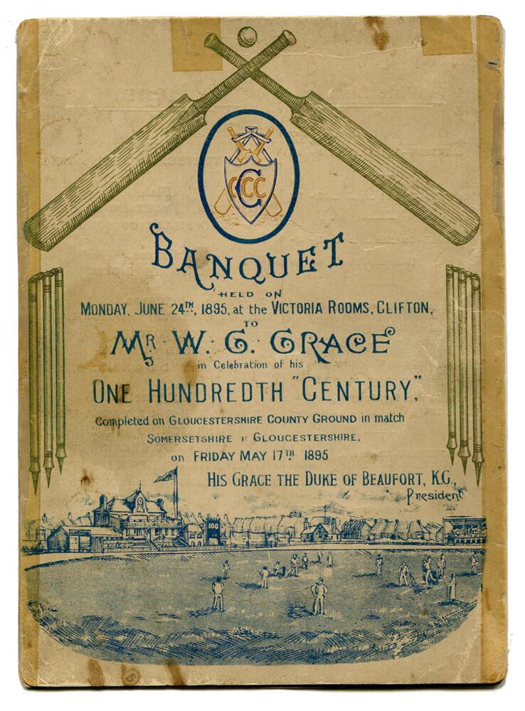 W.G. Grace. 'Banquet held on Monday, June 24th 1895 at the Victoria Rooms, Clifton to Mr W.G.