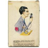 Royman Browne. Cricket artist and illustrator. Original colour cartoon sketch on card of John Arlott