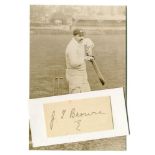 John Thomas 'Jack' Brown, Yorkshire & England, 1889-1904. Excellent ink signature of Brown on