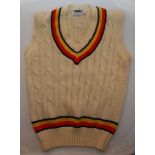 Neil Foster. Essex & England. M.C.C. sleeveless touring sweater worn by Foster whilst playing for