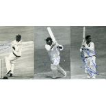 West Indies 1960s/1970s. Three mono postcard size press photographs of Garry Sobers, Rohan Kanhai