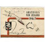 M.C.C. tour of Australia & New Zealand 1946/47. Official M.C.C. Christmas card with decorative