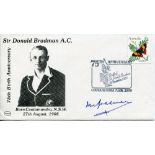 Don Bradman. '75th Birth Anniversary' first day cover. Postmarked 'Cootamundra 18th November 1983'