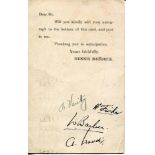 Yorkshire C.C.C. 1935. Plain postcard nicely signed by four Yorkshire players, Verity, Fisher,