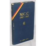 'M.C.C. 1787-1937' reprinted from 'The Times' M.C.C. Number May 25th 1937. The Times Publishing