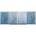 'Rowans Cricket Guide'. 1930, 1931, 1934 and 1935. Original limp pictorial cloth covers. Minor