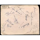 Worcestershire C.C.C. 1953. Album page nicely signed in ink by twelve Worcestershire players.