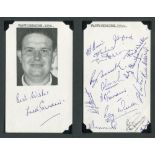 Warwickshire 1956. Album page/card signed by sixteen members of the team. Signatures include