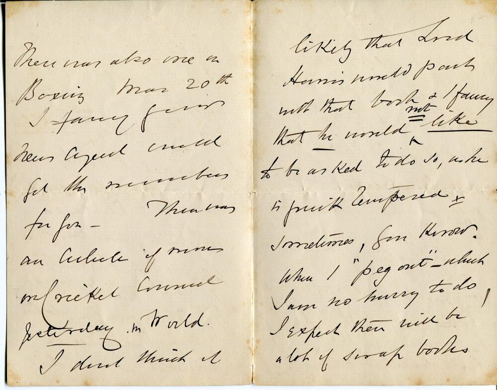 Frederick Gale ('The Old Buffer'). Handwritten four page letter dated December c1890s, to Mr [R. - Image 2 of 2