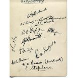 Gloucestershire C.C.C. 1928. Album page very nicely signed in ink by twelve members of the team.
