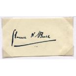 Hon. Clarence Napier Bruce. Oxford University & Middlesex 1905-1929. Excellent ink signature of