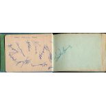 West Indies 1950. Autograph album containing two pages signed by twelve members of the touring party