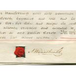 Nicholas Wanostrocht. Large folding manuscript indenture on vellum, dated 23rd November 1829. An
