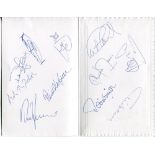 International autographs, 1990-1992. Four folding cards, each signed by members of the featured