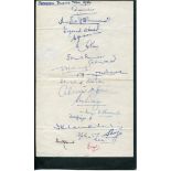 Pakistan tour of England 1954. Large page with title 'Pakistan Touring Team 1954' handwritten to top