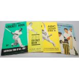 A.B.C. 'Ashes' Cricket Books. Official tour books for 1961, 1962/63, 1965/66, 1968, 1970/71, 1972