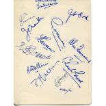 Warwickshire C.C.C. c1950. Album page nicely signed in ink by twelve Warwickshire players.