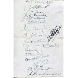 West Indies tour of England 1939. Album page signed in ink by the sixth West Indian touring party to