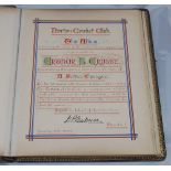 'Presented to Arthur B. Crosby by the Members of The Norton Cricket Club' 1904. Large black