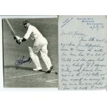 Charles John Barnett. Gloucestershire & England 1927-1948. Two page handwritten letter to Mr Yeomans