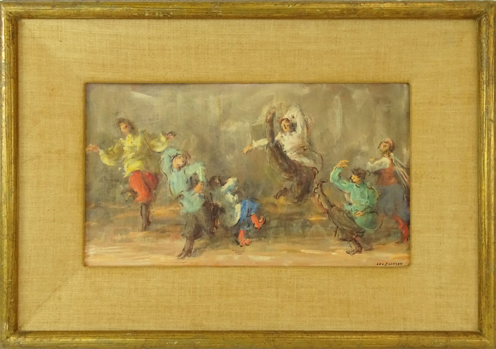 Lee Jackson, American (1909 - ) Oil on canvas board 'Russian Festival Dancers" Signed lower right. - Image 2 of 5