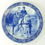 Delft Royal Spinx Maastricht Porcelain Charger. Horse and Carriage, Blue and White. Very Good