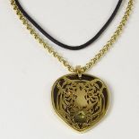 Men's Carrera Y Carrera 18 Karat Yellow Gold Tiger Pendant Necklace. Tiger with Cognac Diamond Eyes.