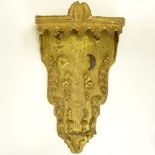 Antique Florentine Parcel Gilt Wood Decorative Wall Bracket. Unsigned. Losses, wear, nail holes.