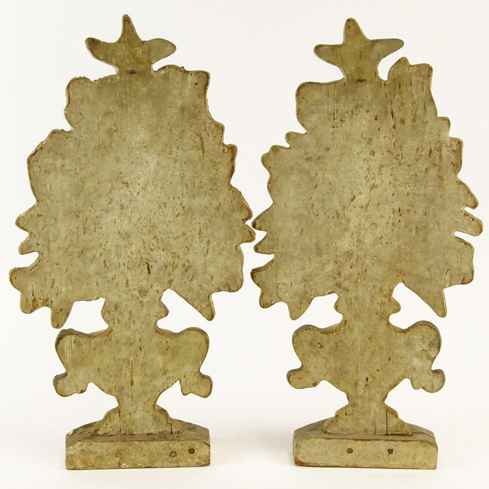 Pair of 19th Century Probably Italian Giltwood Decorative Carvings. Unsigned. Rubbing, surface - Image 3 of 6