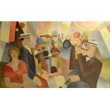 Maurice Louis Tte, French (1880-1948) Oil on Canvas "Concert" Signed lower left. Small repair or in