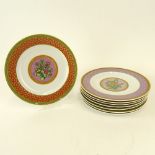 Eight (8) Versace for Rosenthal Salad Plates in the "Floral Elegy" Pattern. Signed. As New