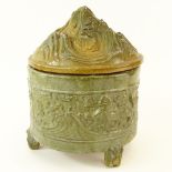 Chinese Han Dynasty Lead Glaze Pottery Hill Jar. Provenance: The Shepps Collection, Palm Beach,