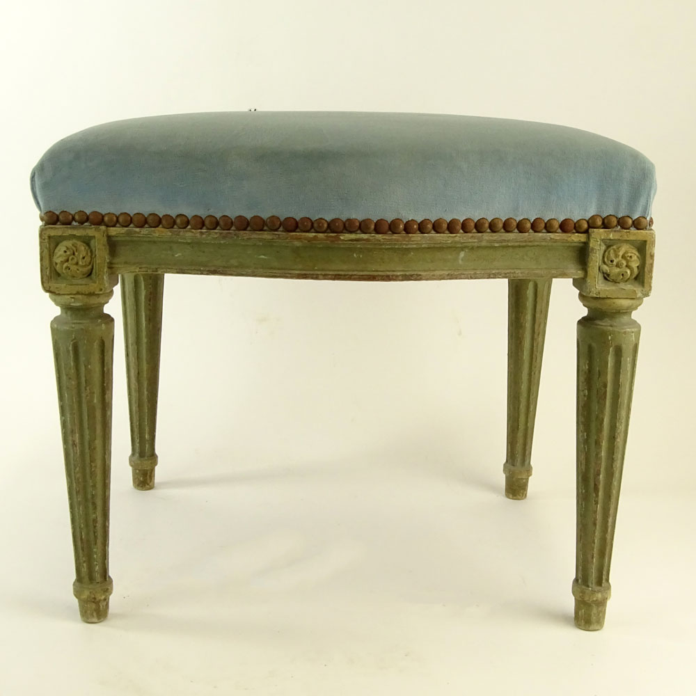 Early 20th Century Louis XVl Style Painted Tabouret. Unsigned. Rubbing or in good condition. - Image 2 of 5