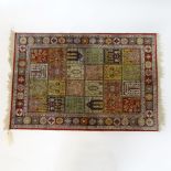 Semi Antique Multi Panel Prayer Rug. Unsigned. Good condition. Measures 58" x 39-1/2". Shipping $