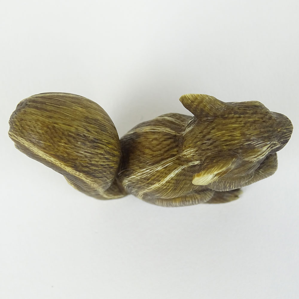 19th Century Japanese Carved Netsuke Depicting a Squirrel. Signed with artist's signature Gyoku - Image 6 of 8