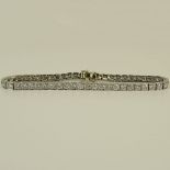 Lady's Approx. 4.75 Carat Round Cut Diamond and Platinum Straight Line Bracelet. Diamonds F-G color,