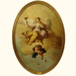 Gaspare Diziani, Italian (1689-1767) Oil on Canvas, Aurora. Unsigned. Brass name plate to frame.