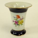 Meissen Hand Painted Porcelain Vase. Signed with crossed swords. Good condition. Measures 5-1/4"