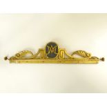 19th Century Carved and Gilt Wood Valance. Unsigned. Rubbing and surface losses. Measures 11" H x