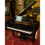 Steinway & Sons Patent Grand Piano. Ebony lacquer finish. Serial #75657. (1893) Appears to have been