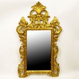 Mid 20th Century Carved Gilt Wood Mirror. Unsigned. Minor surface losses and cracks or in good