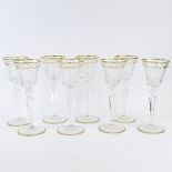 Eight (8) Saint Louis, France Large Crystal Tommy Goblets. Etched mark to base, sticky tags. AS