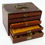 Vintage Chinese Mahjong Set in wood case. Unsigned. "As Is" condition may not be complete. Box